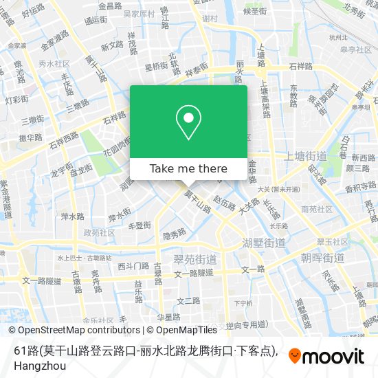 61路(莫干山路登云路口-丽水北路龙腾街口·下客点) map
