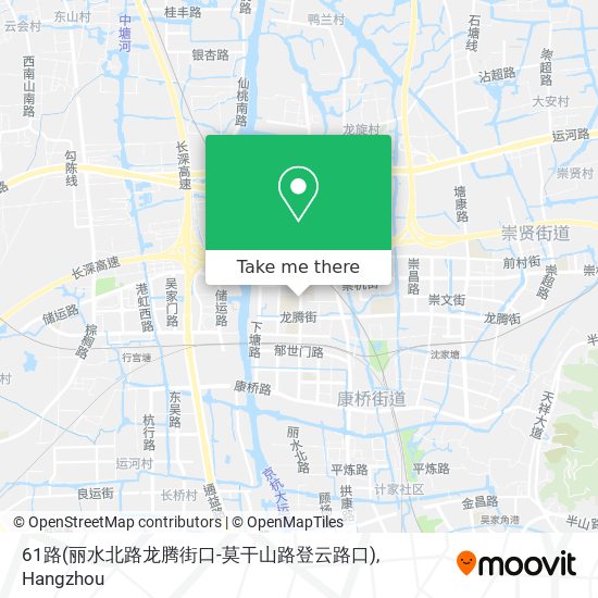61路(丽水北路龙腾街口-莫干山路登云路口) map