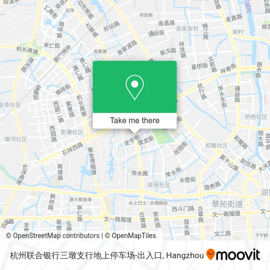 杭州联合银行三墩支行地上停车场-出入口 map