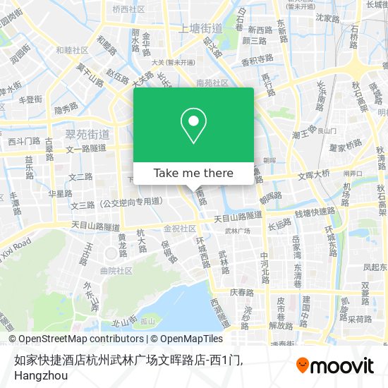 如家快捷酒店杭州武林广场文晖路店-西1门 map