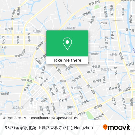 98路(金家渡北苑-上塘路香积寺路口) map