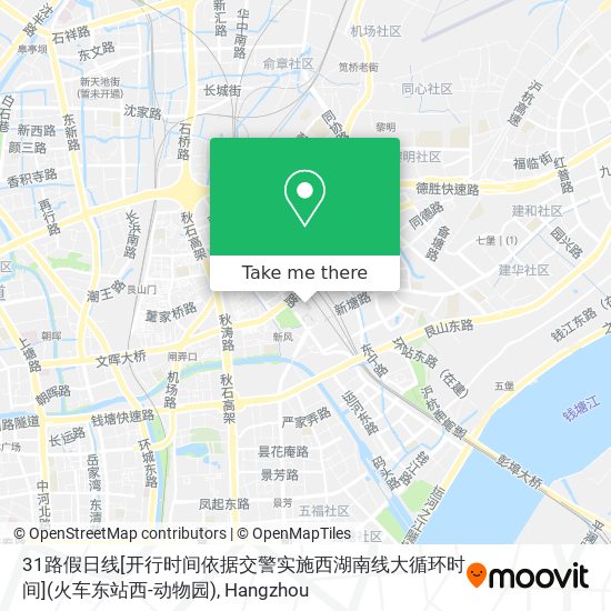 31路假日线[开行时间依据交警实施西湖南线大循环时间](火车东站西-动物园) map