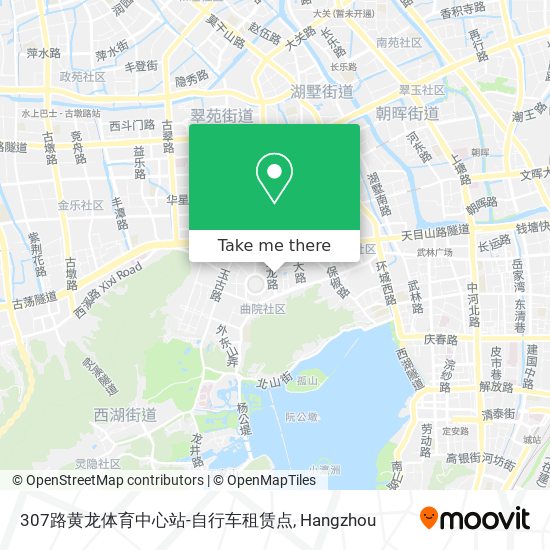 307路黄龙体育中心站-自行车租赁点 map