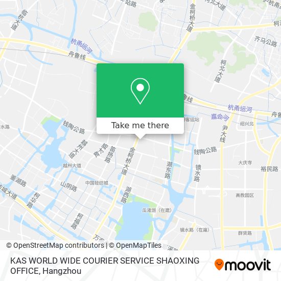 KAS WORLD WIDE COURIER SERVICE SHAOXING OFFICE map