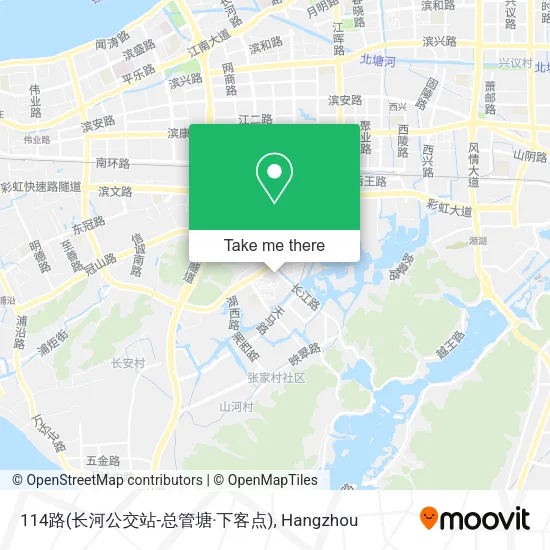 114路(长河公交站-总管塘·下客点) map