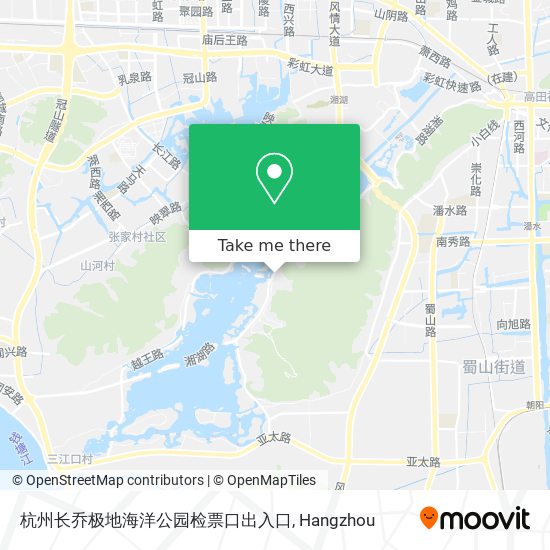 杭州长乔极地海洋公园检票口出入口 map