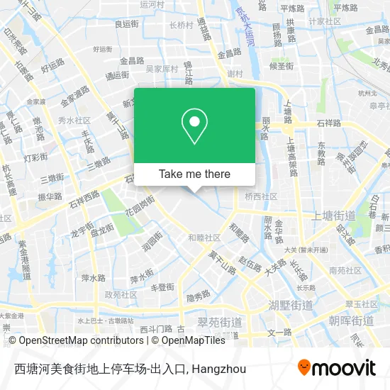 西塘河美食街地上停车场-出入口 map