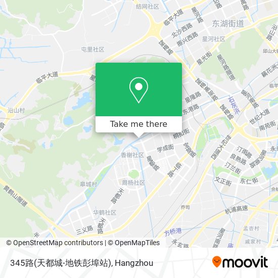 345路(天都城-地铁彭埠站) map