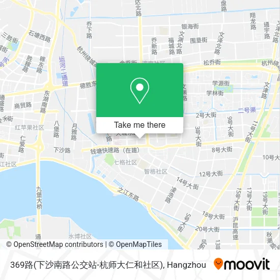 369路(下沙南路公交站-杭师大仁和社区) map