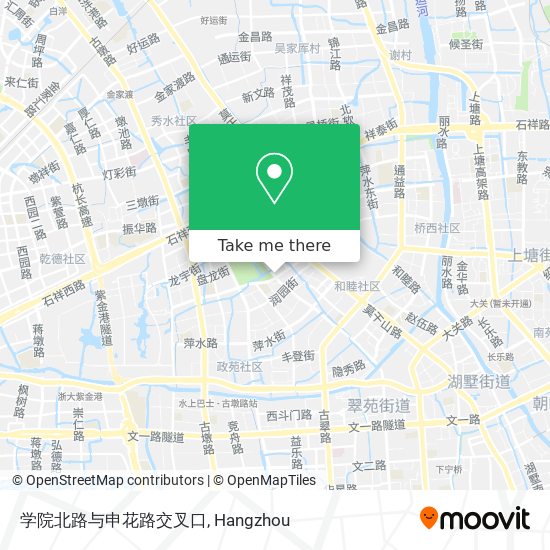 学院北路与申花路交叉口 map