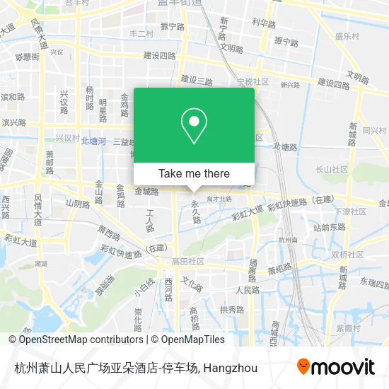 杭州萧山人民广场亚朵酒店-停车场 map