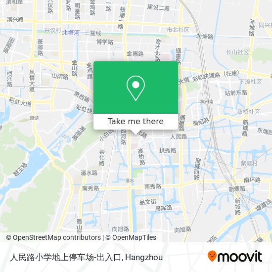 人民路小学地上停车场-出入口 map