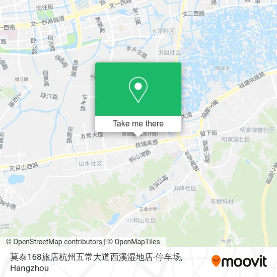 莫泰168旅店杭州五常大道西溪湿地店-停车场 map