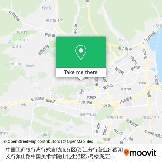 中国工商银行离行式自助服务区(浙江分行营业部西湖支行象山路中国美术学院山北生活区5号楼底层) map