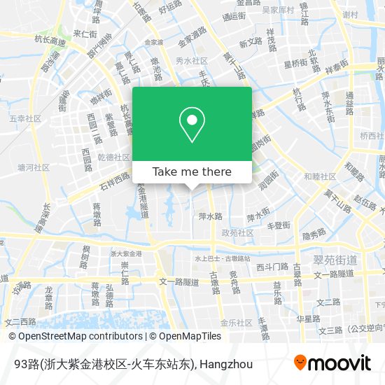 93路(浙大紫金港校区-火车东站东) map
