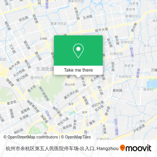 杭州市余杭区第五人民医院停车场-出入口 map