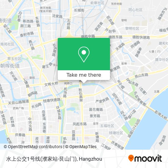 水上公交1号线(濮家站-艮山门) map