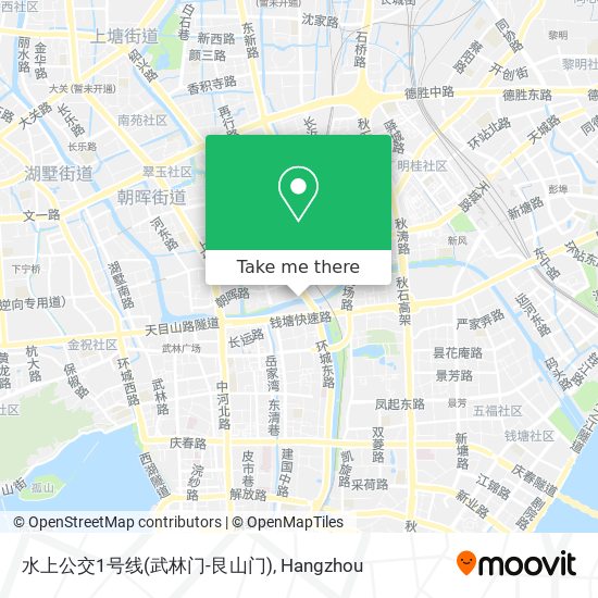 水上公交1号线(武林门-艮山门) map