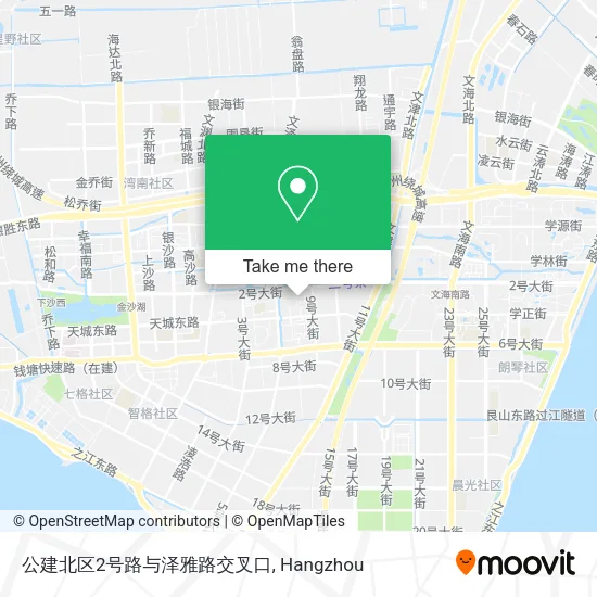 公建北区2号路与泽雅路交叉口 map