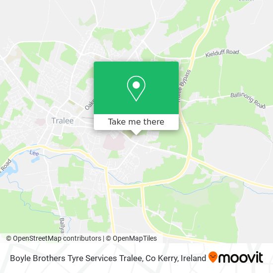 Boyle Brothers Tyre Services Tralee, Co Kerry map