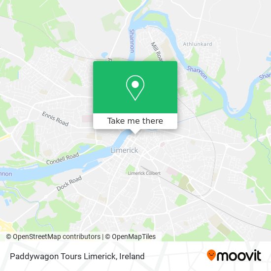 Paddywagon Tours Limerick map