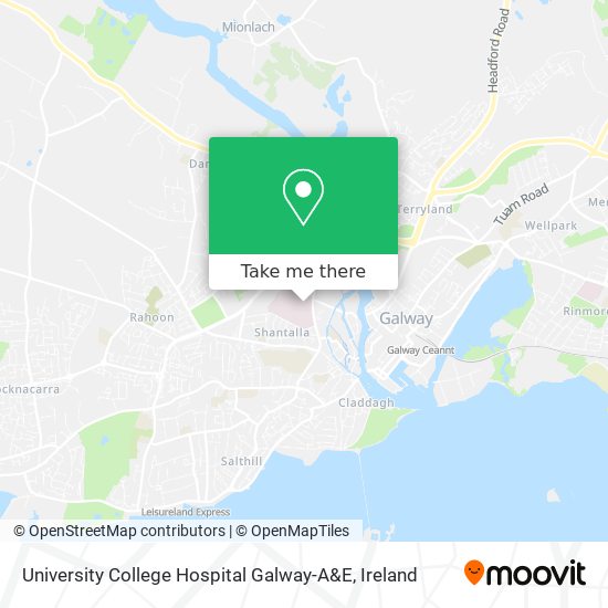 University College Hospital Galway-A&E map
