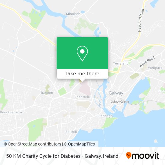 50 KM Charity Cycle for Diabetes - Galway plan