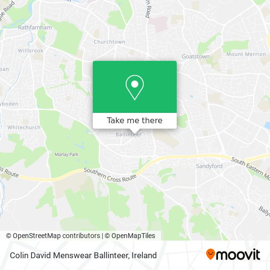 Colin David Menswear Ballinteer map