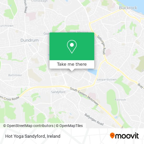 Hot Yoga Sandyford map