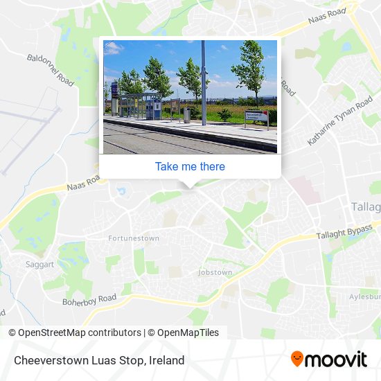 Cheeverstown Luas Stop map