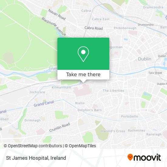 St James Hospital map