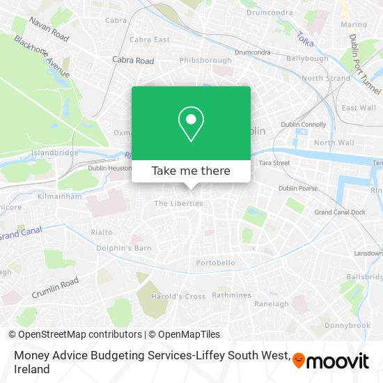 Money Advice Budgeting Services-Liffey South West map
