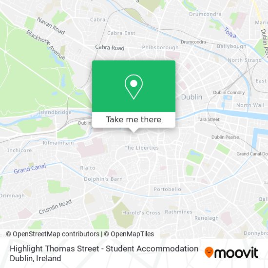 Highlight Thomas Street - Student Accommodation Dublin map