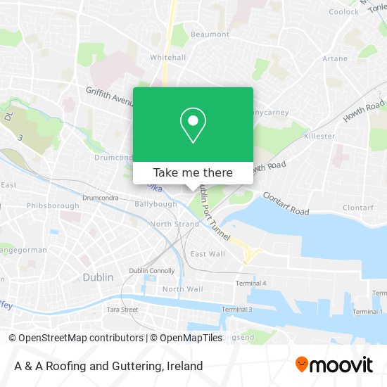 A & A Roofing and Guttering map