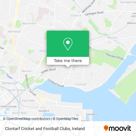 Clontarf Cricket and Football Clubs map