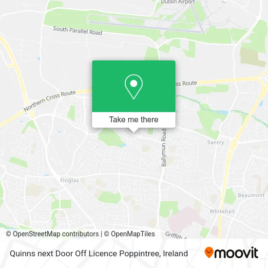 Quinns next Door Off Licence Poppintree map