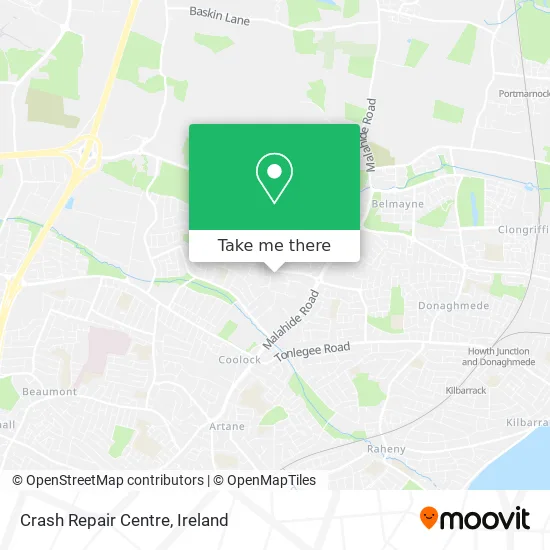 Crash Repair Centre map