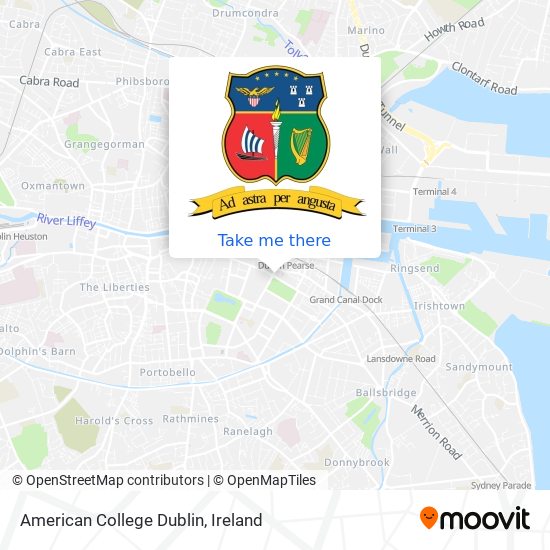 American College Dublin map