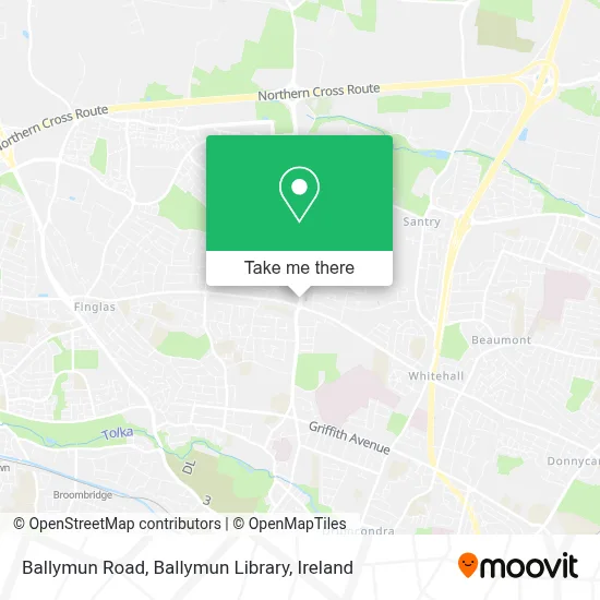 Ballymun Road, Ballymun Library map