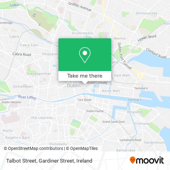 Talbot Street, Gardiner Street map