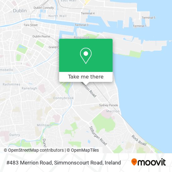 #483 Merrion Road, Simmonscourt Road map