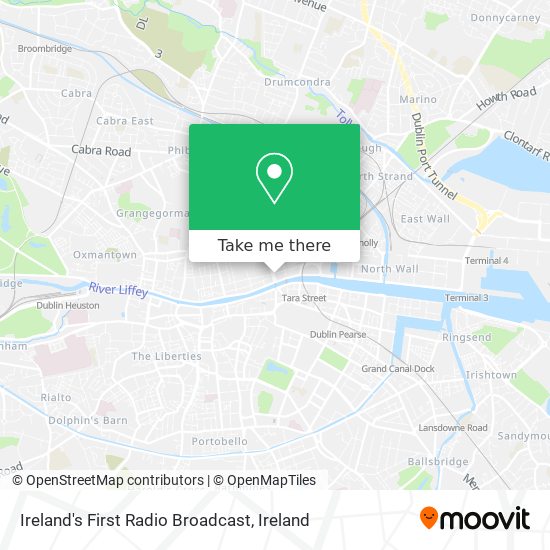 Ireland's First Radio Broadcast map