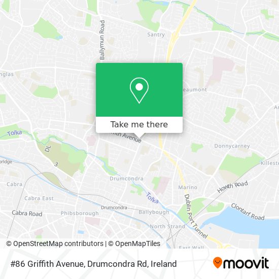 #86 Griffith Avenue, Drumcondra Rd map