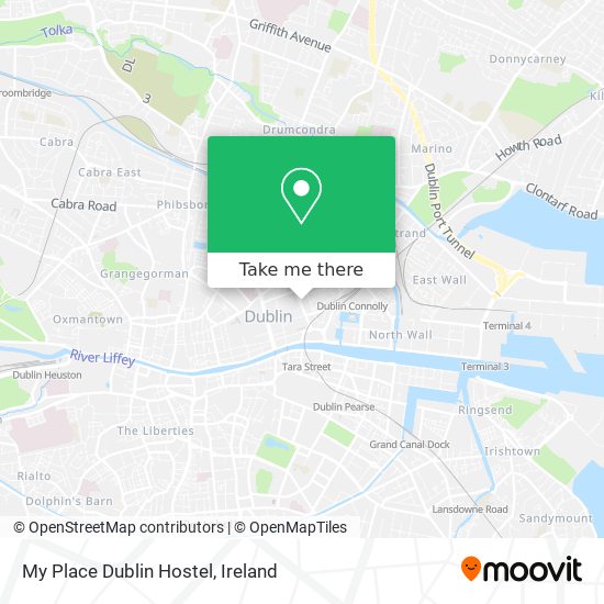 My Place Dublin Hostel map