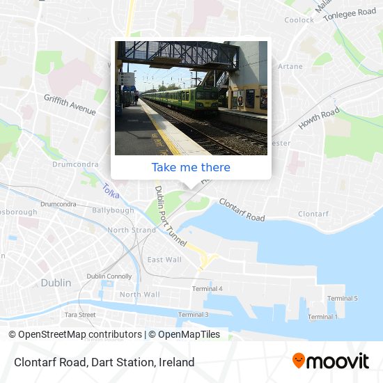 Clontarf Road, Dart Station map