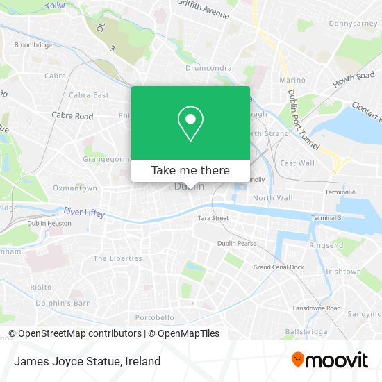 James Joyce Statue map