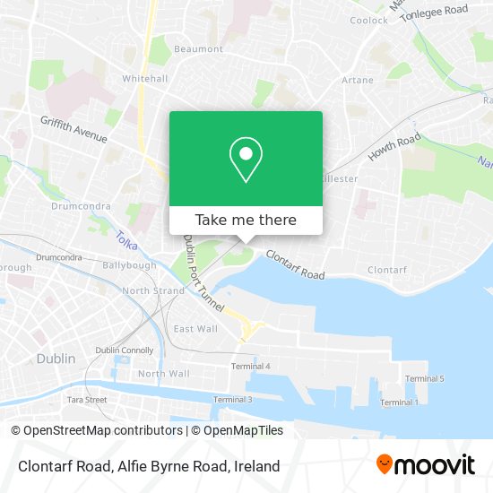 Clontarf Road, Alfie Byrne Road map