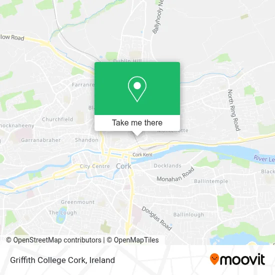 Griffith College Cork map