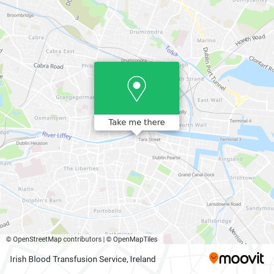 Irish Blood Transfusion Service map