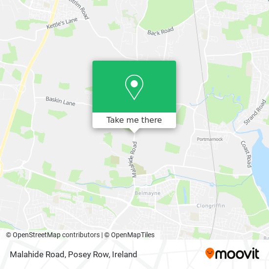 Malahide Road, Posey Row map